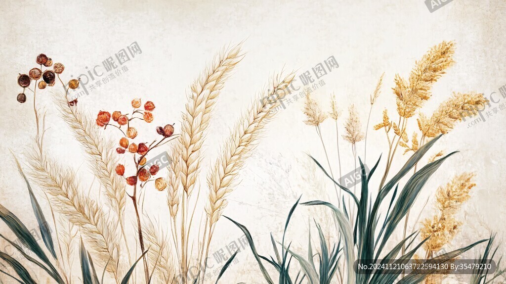 谷穗插画