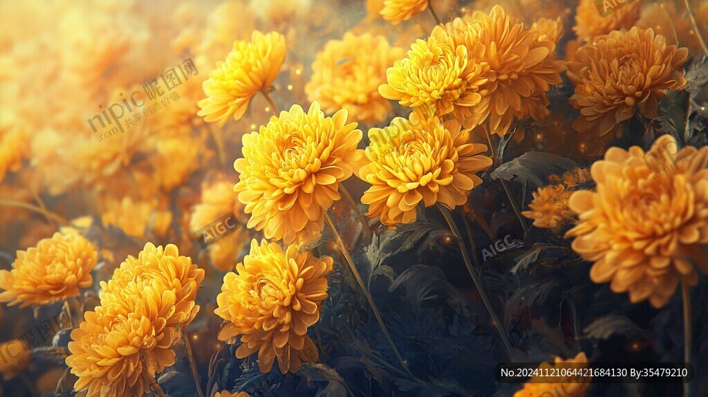 唯美金色菊花