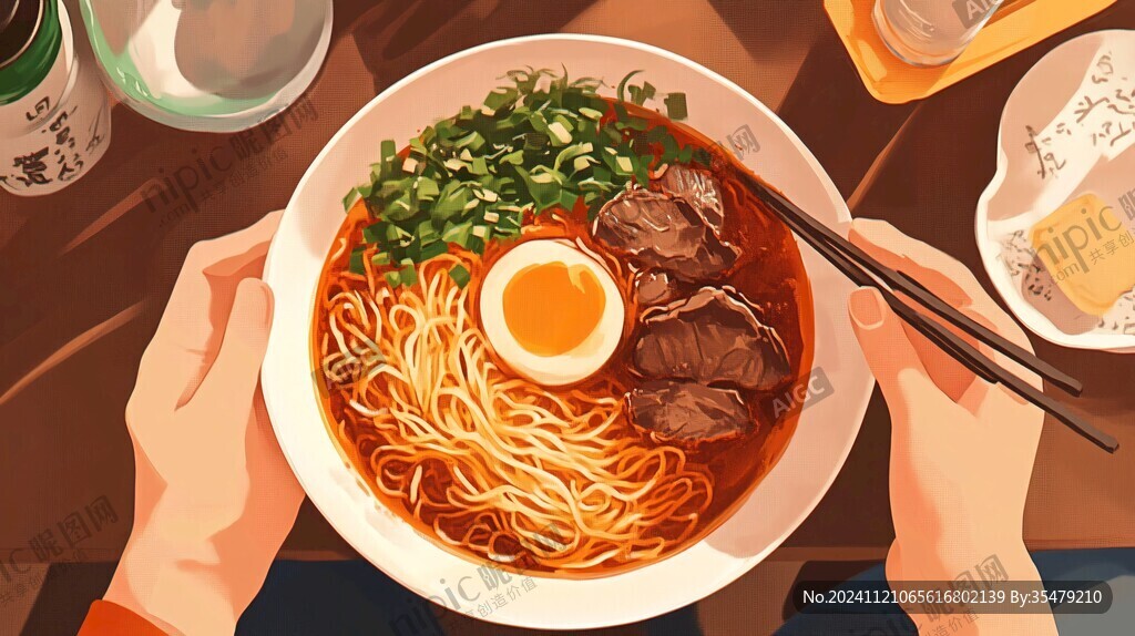 牛肉面插画