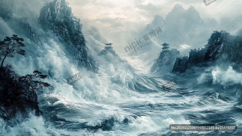 古风海浪浪花