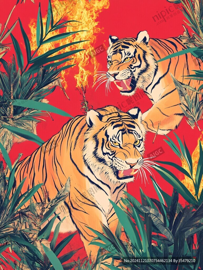 虎虎生气背景