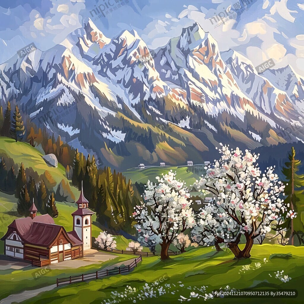 春景画