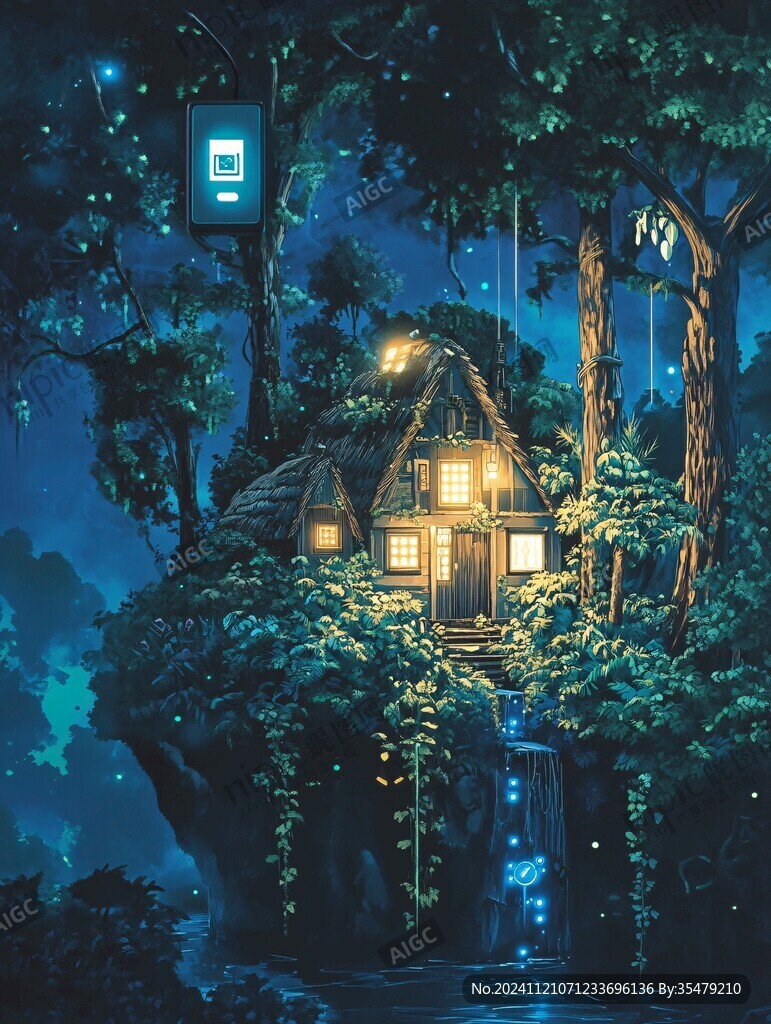 秘密树屋插画