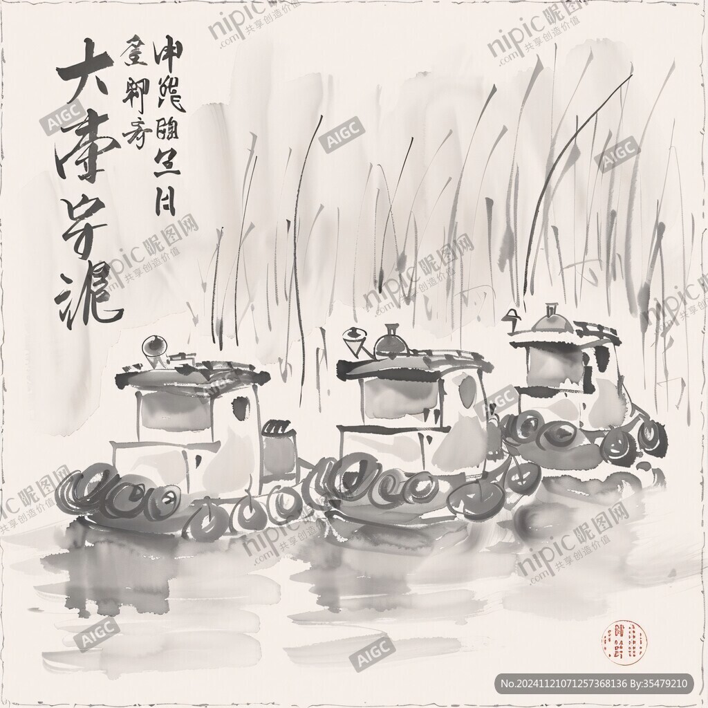 手绘古法榨油