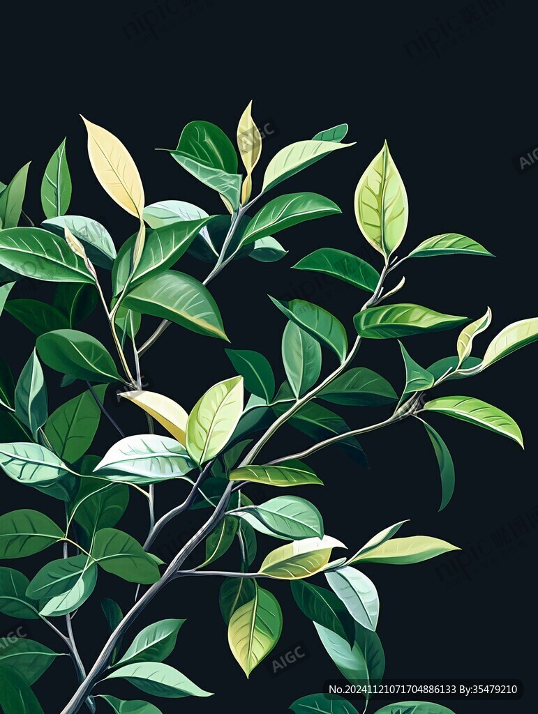 插画绿植