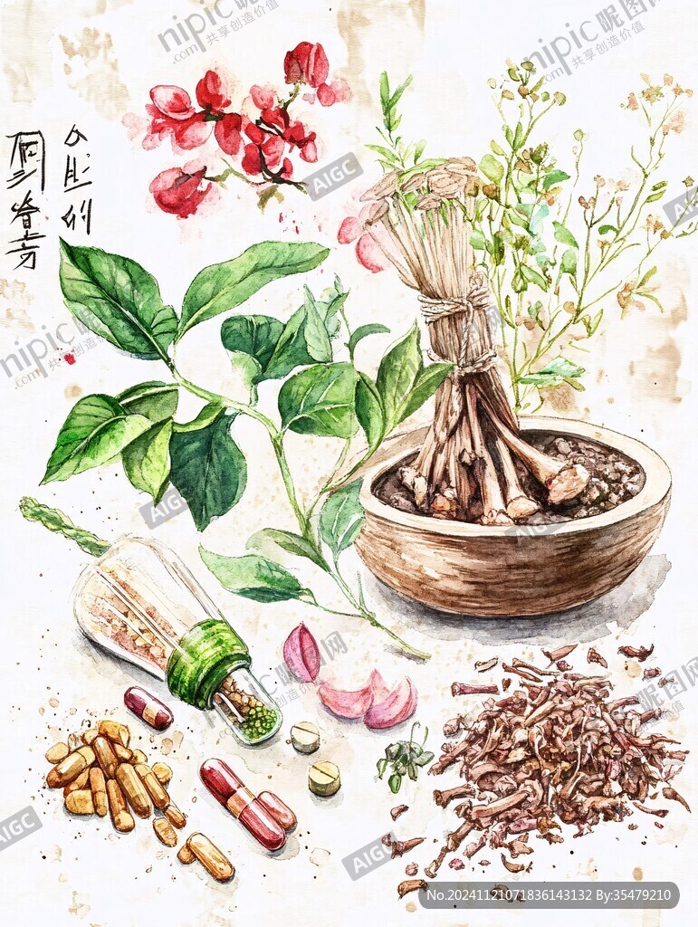古风中药材插画