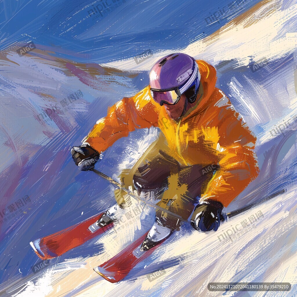 滑雪插画
