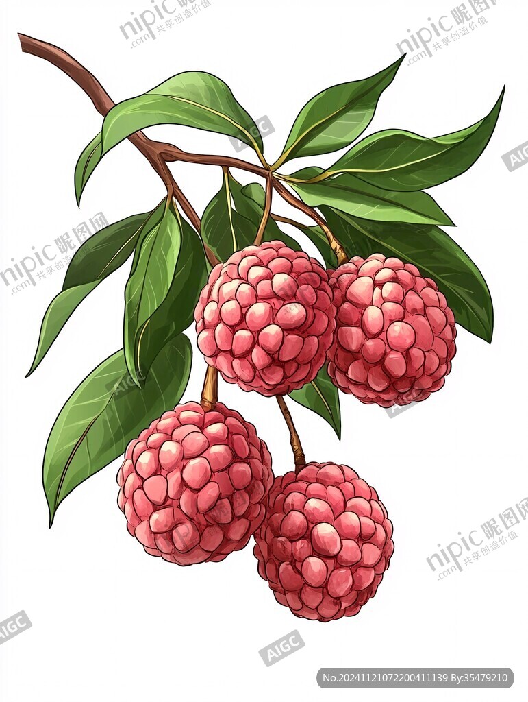 贵妃荔枝插画
