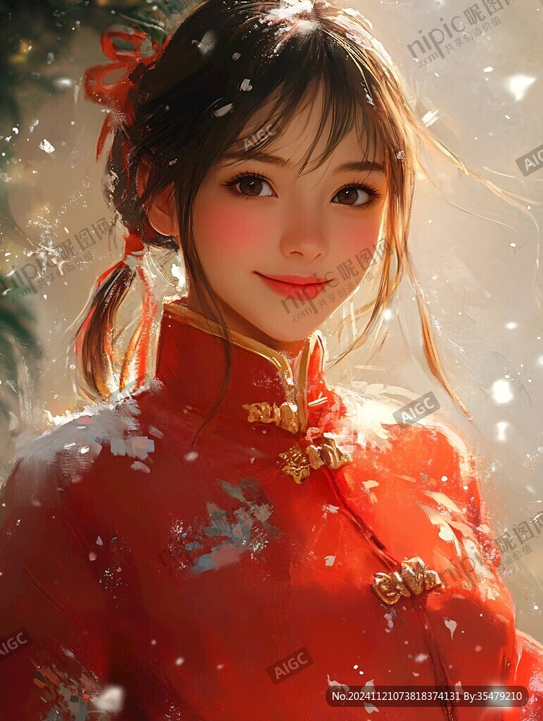 红衣少女设计古风