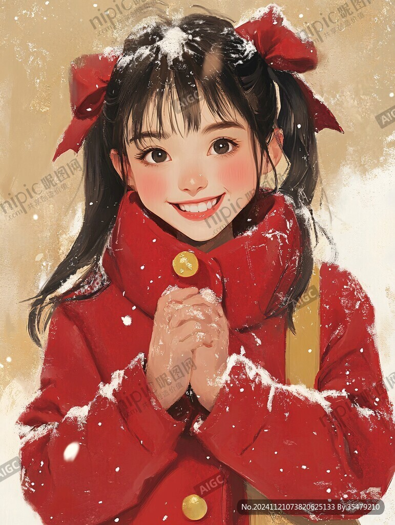 女生拜年图