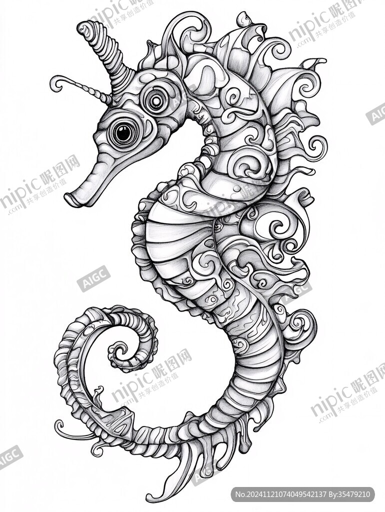 海马包装插画