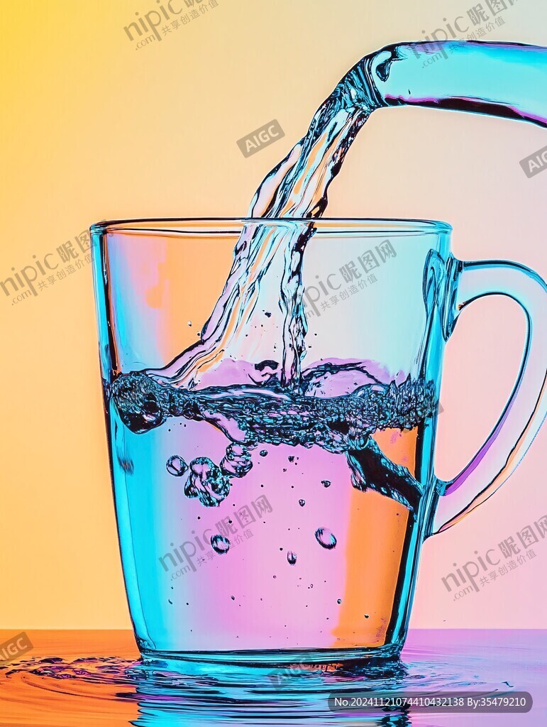 水花四溅的水杯