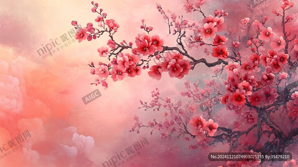 唯美梦幻梅花林