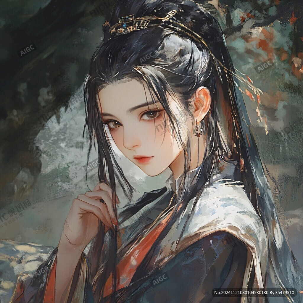 古风美女头像插画封面