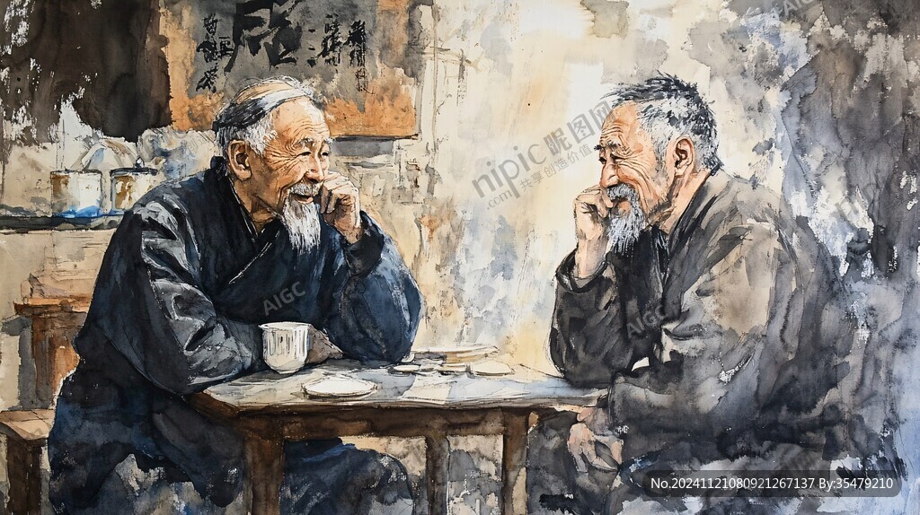 茶馆配画