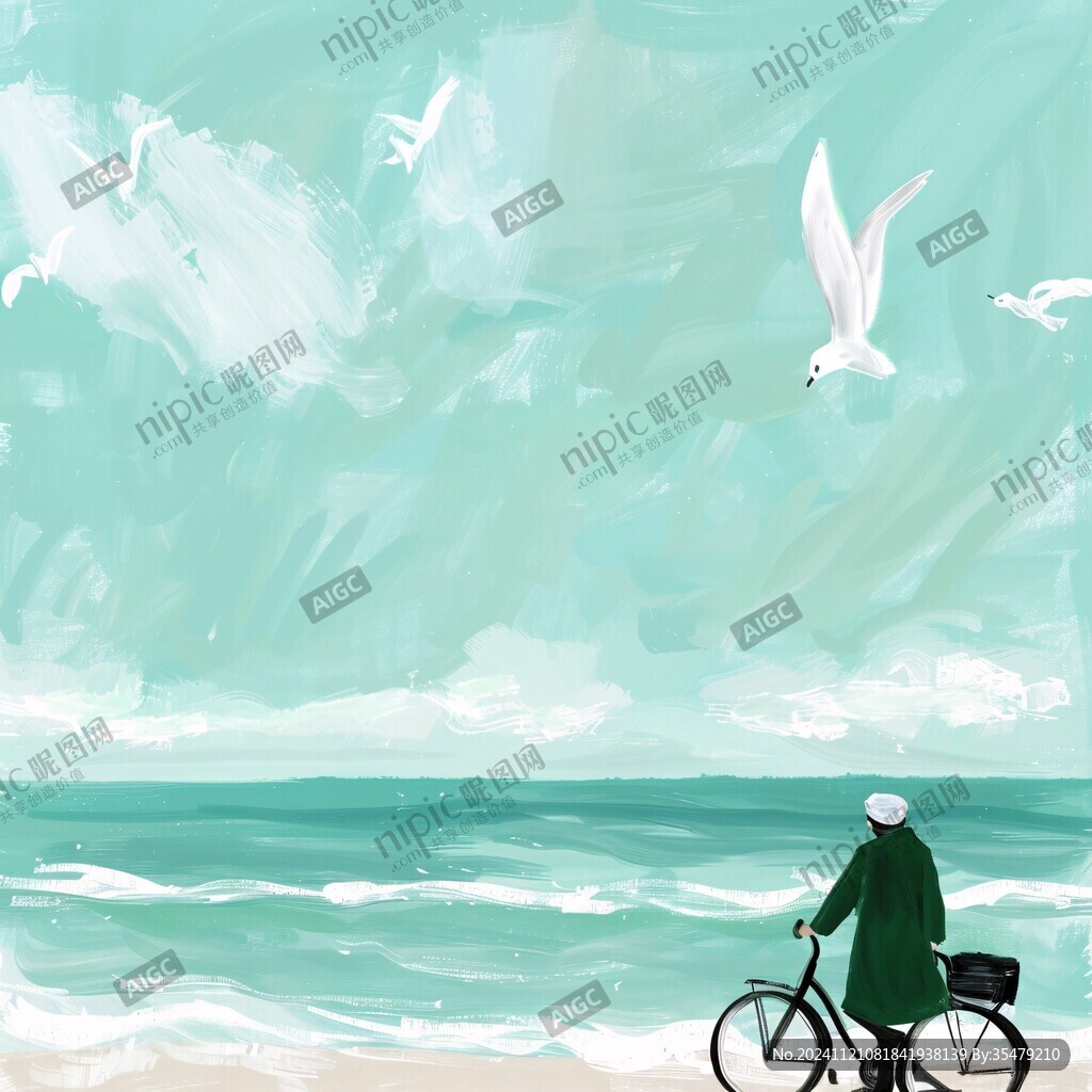 海鸥包装插画