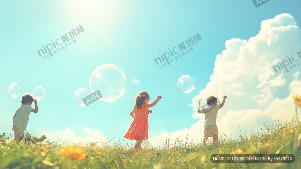 夏日吹泡泡