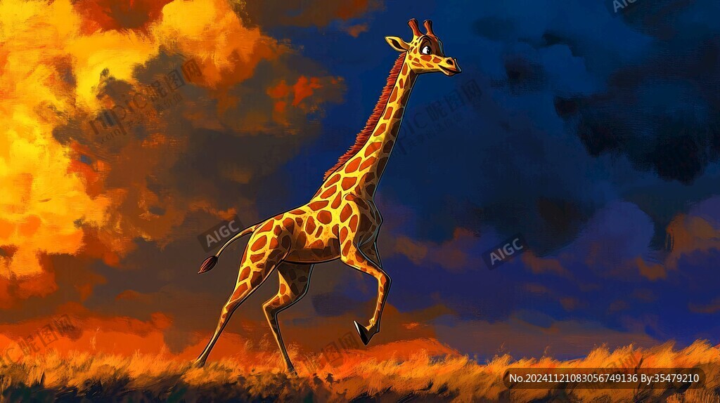 长颈鹿插画