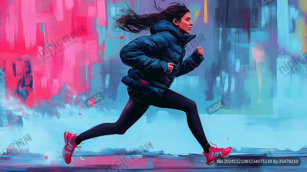 奔跑插图绘画