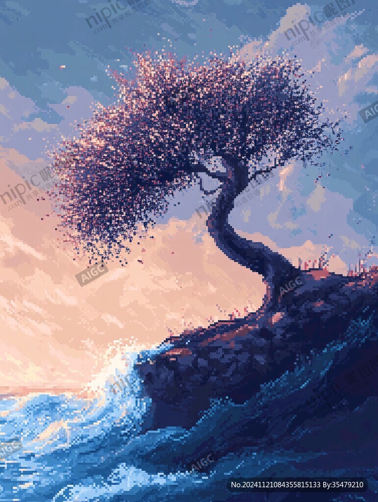 仙境古树插画