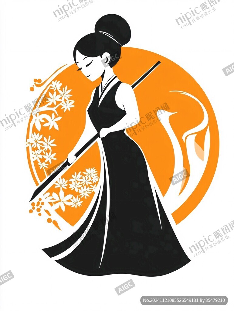 美女抱琵琶logo