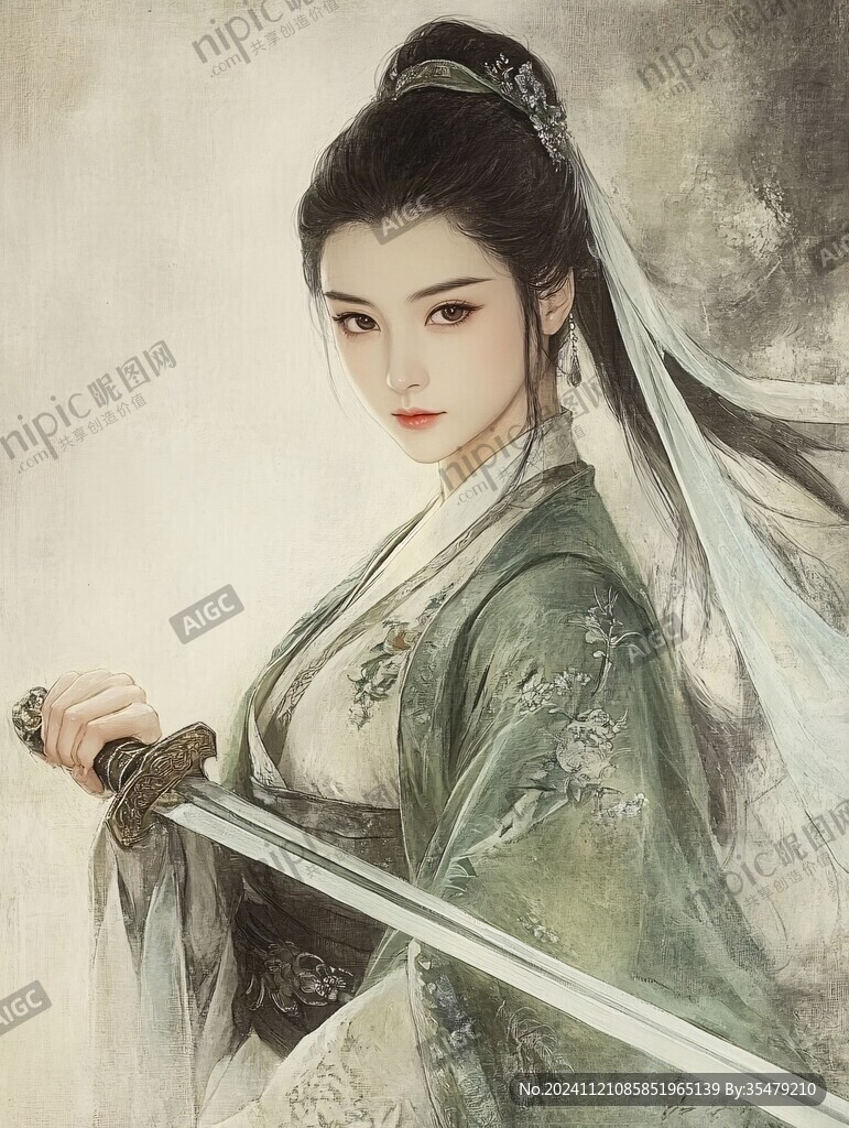 古典美女古风画