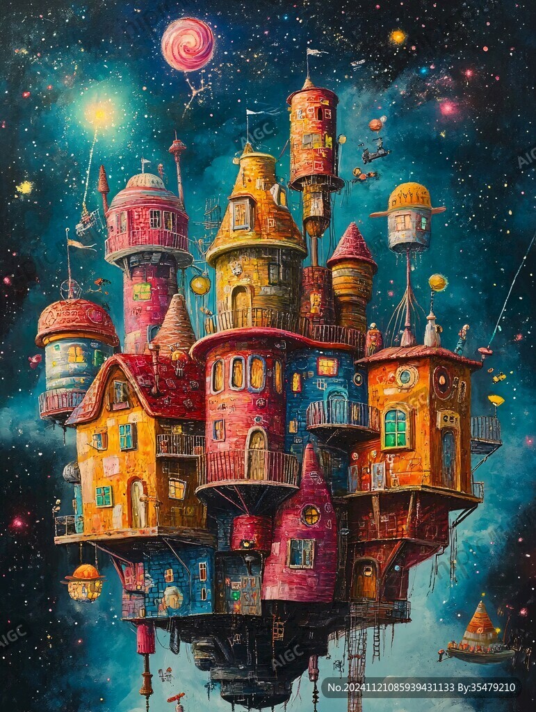 梦幻城堡插画