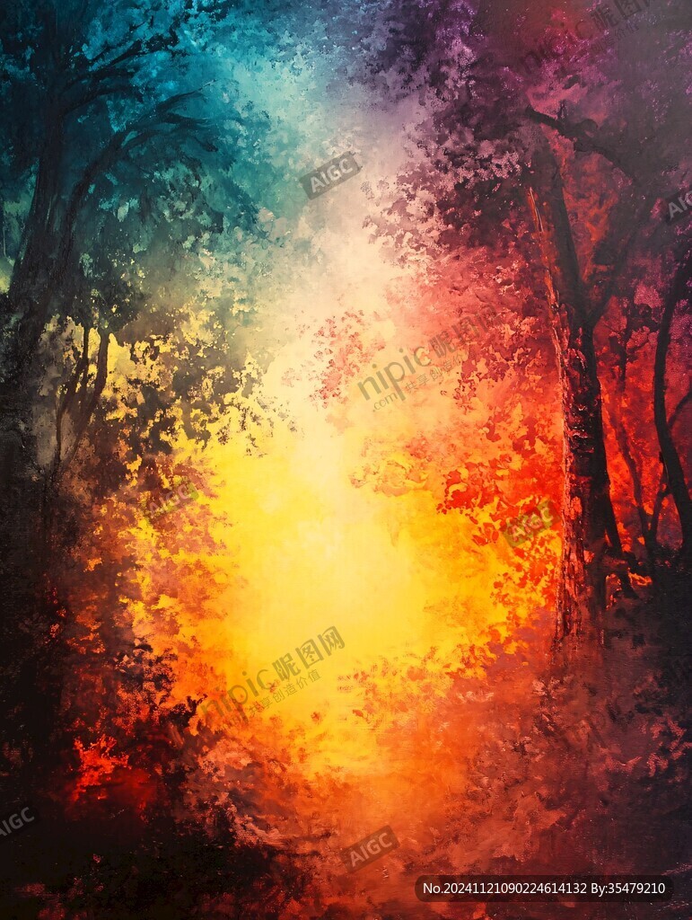 梦幻油画枫叶背景