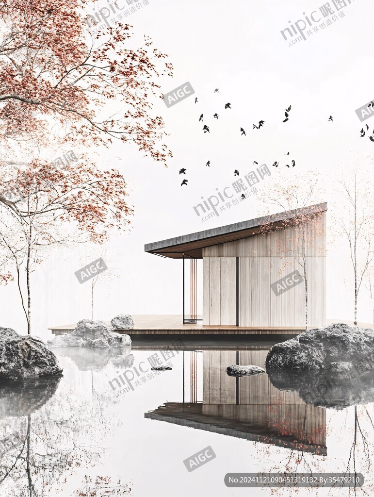 中式建筑禅意山水