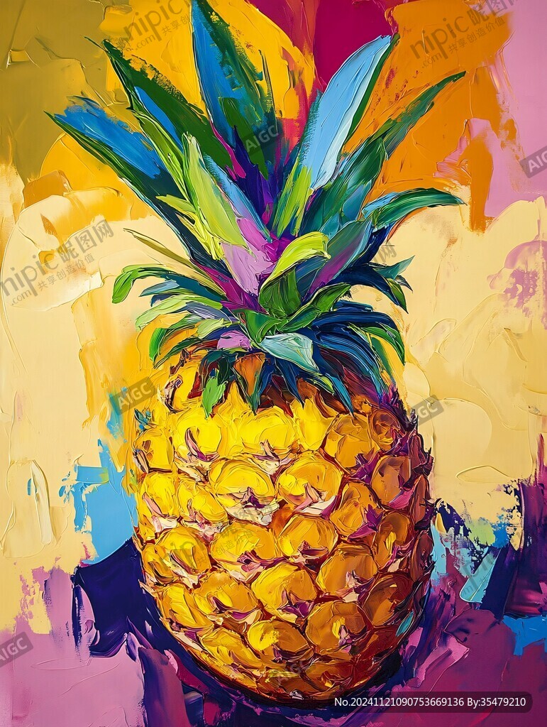 菠萝绘画