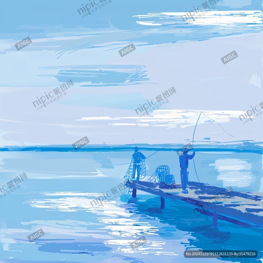 码头插画