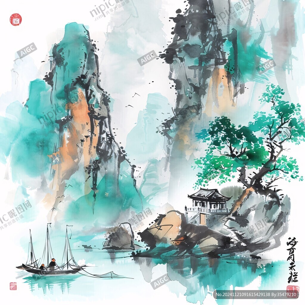 原创独家手绘山水