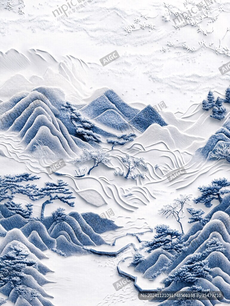 中式山水浮雕