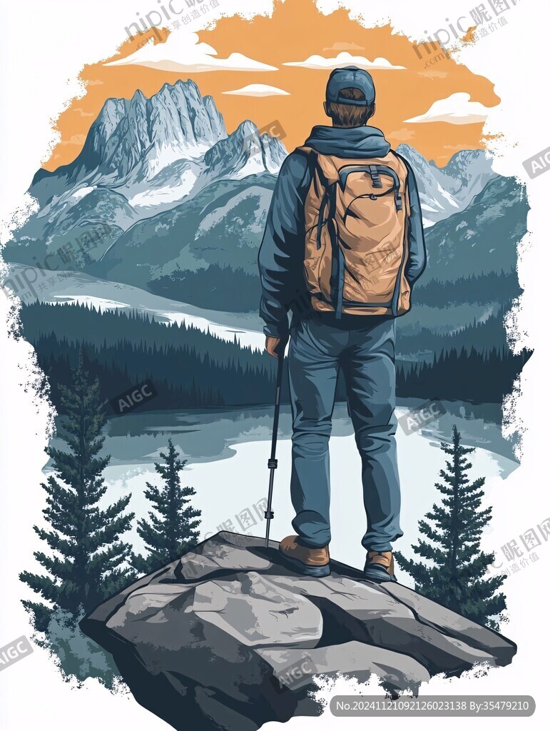 山水风景旅行人物