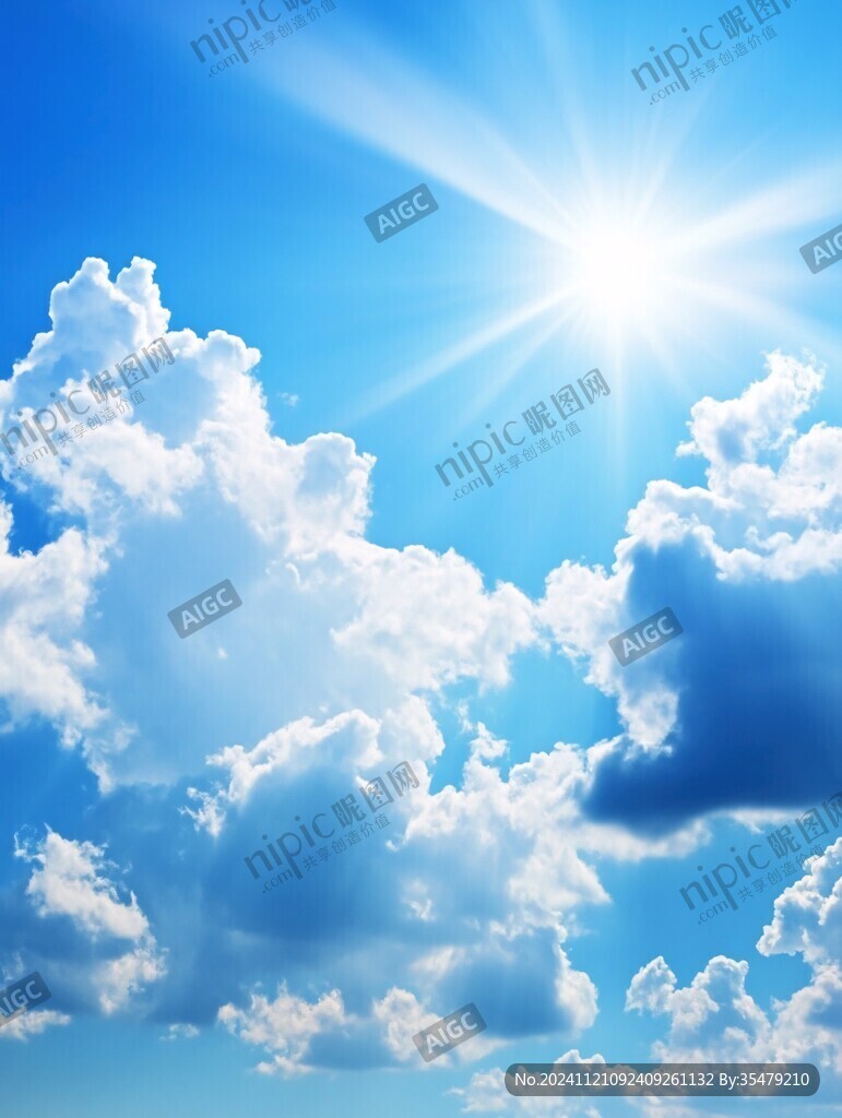 蓝天白云太阳光