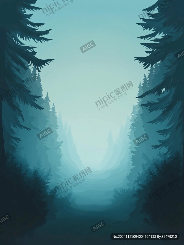 深林插画