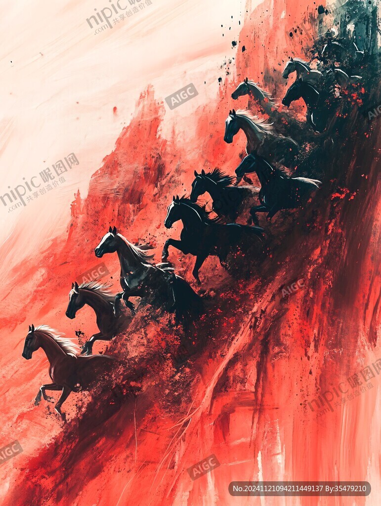 万马奔腾装饰画