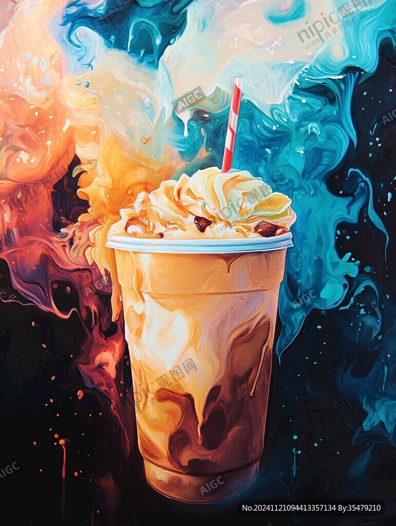 奶茶店绘画