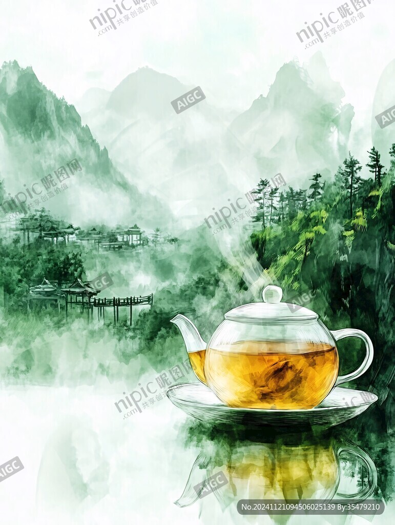 个性水墨山水茶品