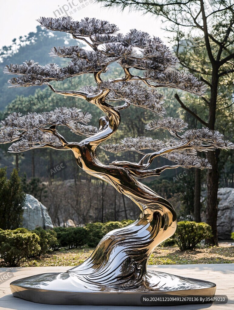 铜艺树木