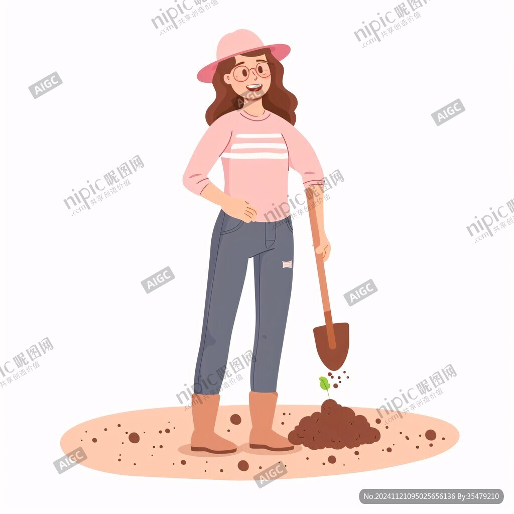 劳动女人插画