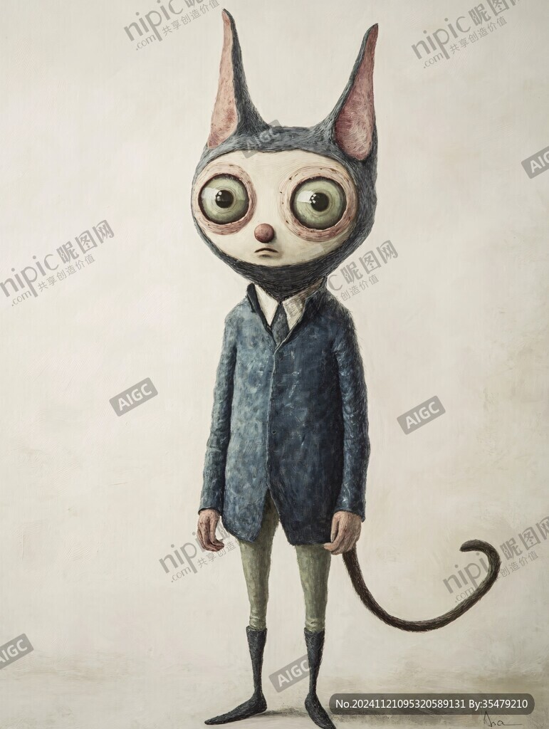 搞怪猫咪插画