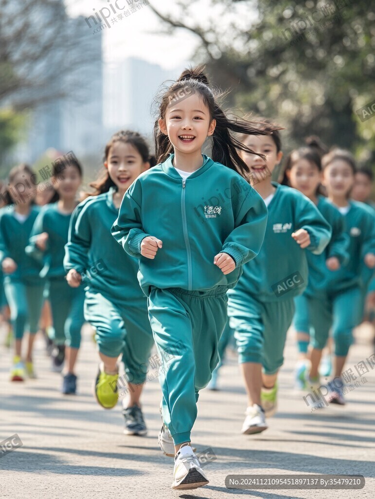 跑道上的小小学生