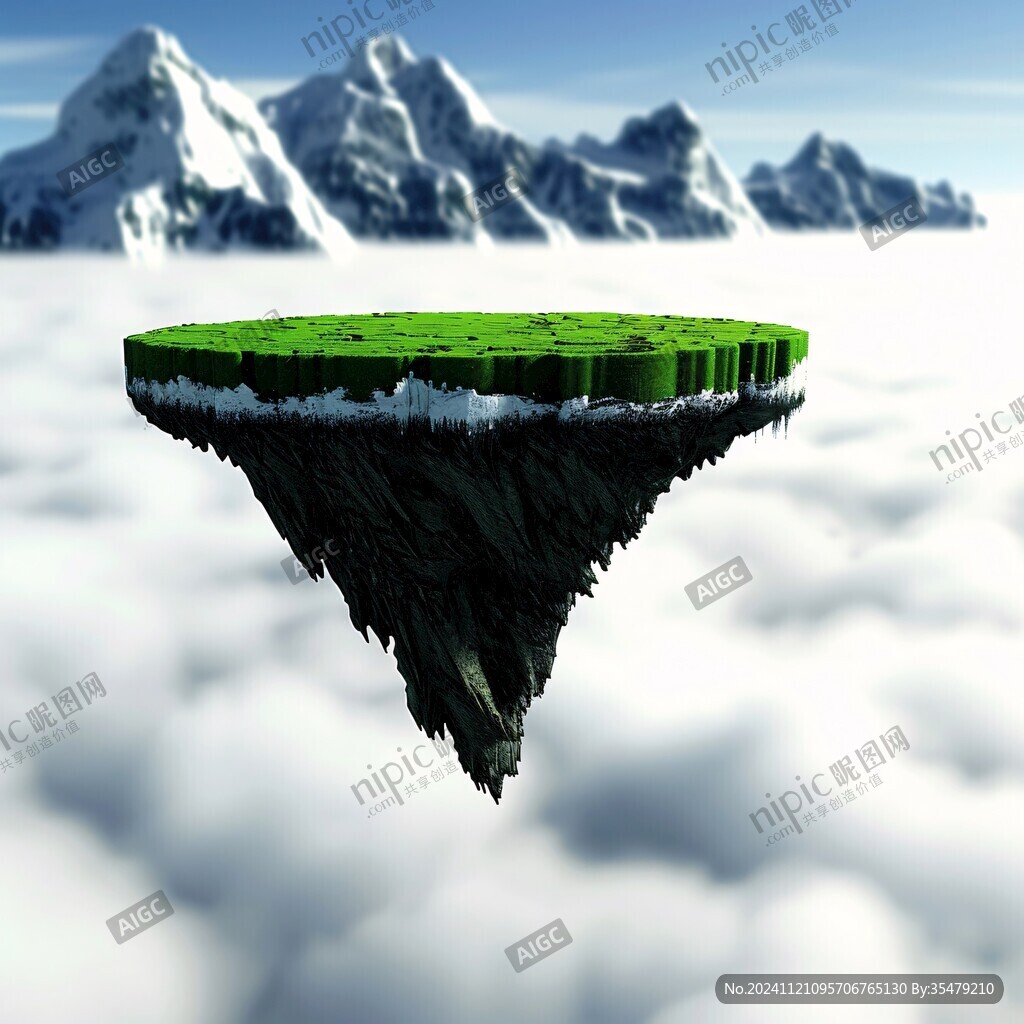 3d悬浮小山