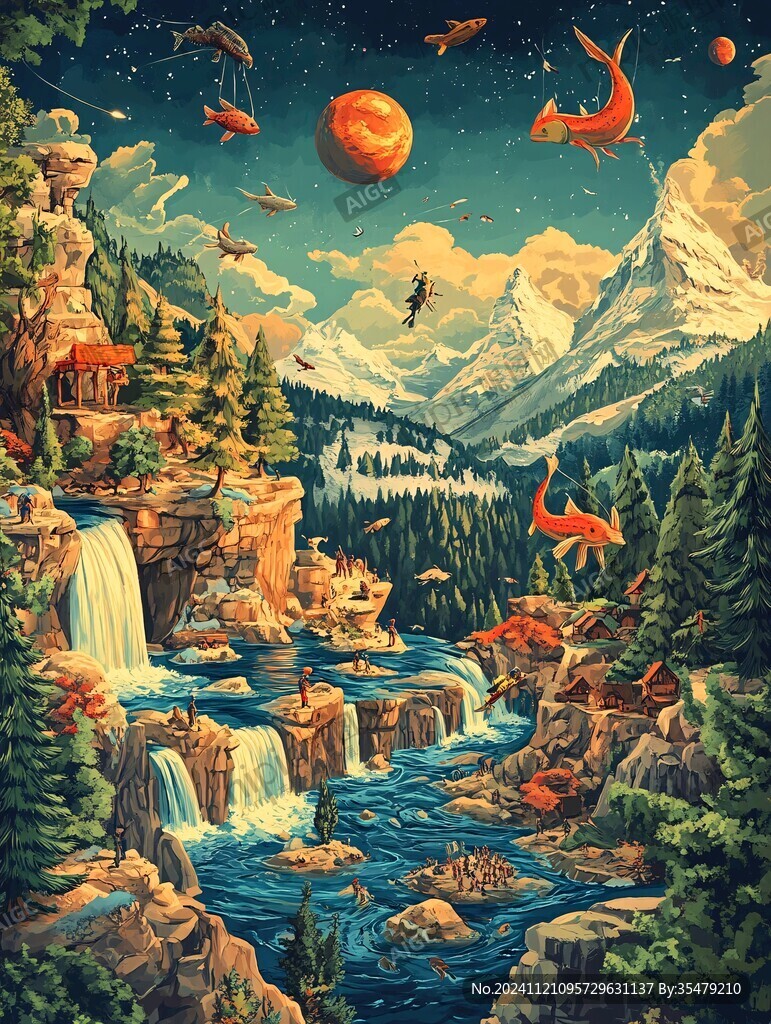星月河幻想插画