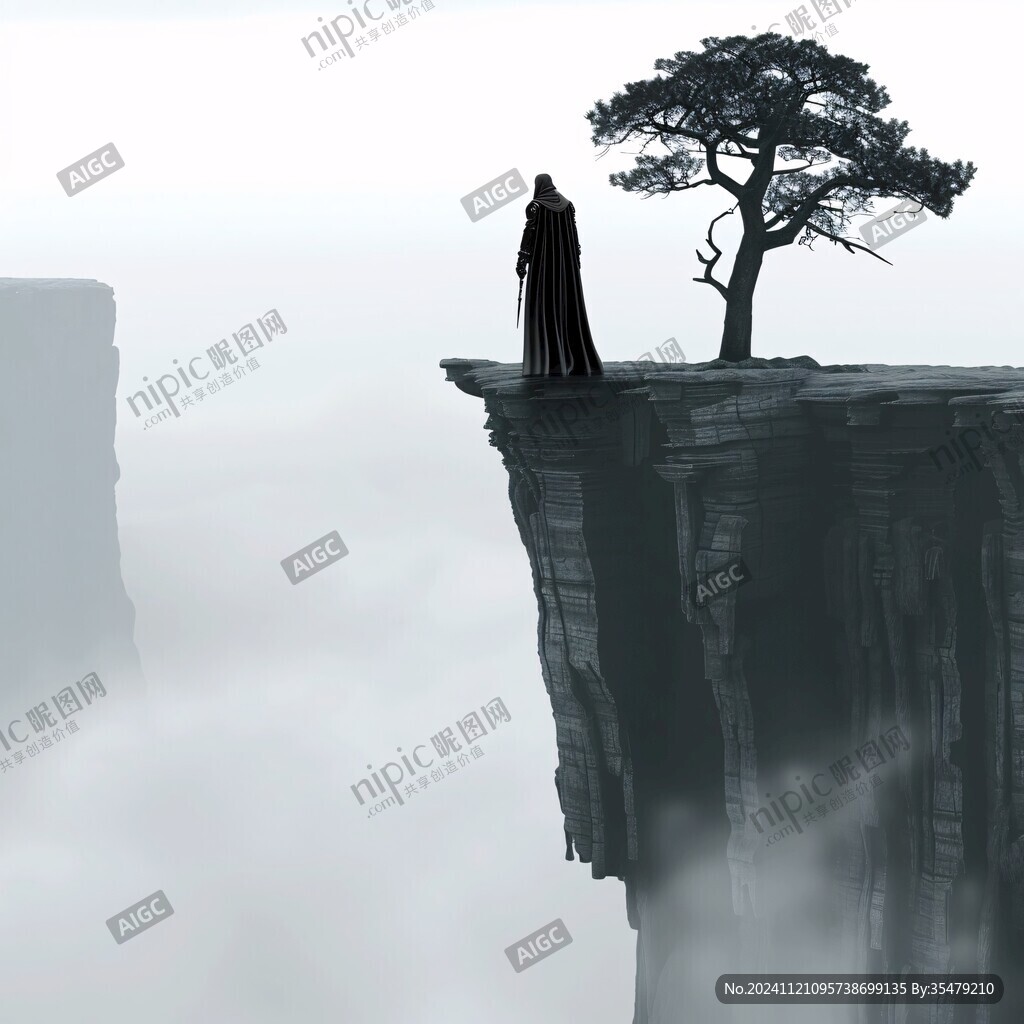 悬崖边上的背影