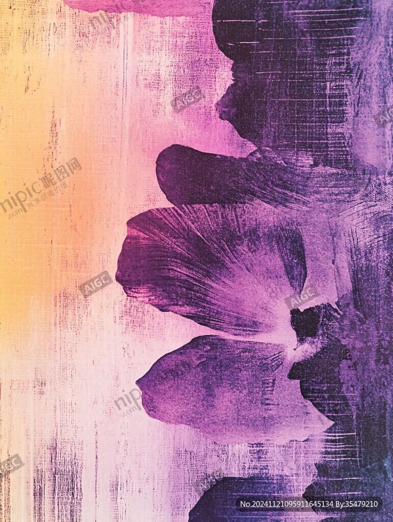 现代花卉肌理装饰画