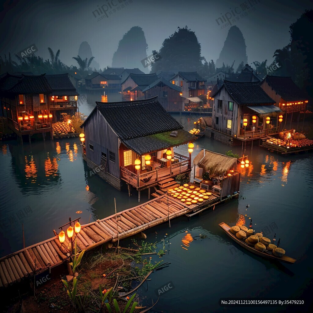 水上人家生活场景
