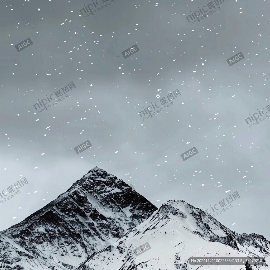 电脑绘画雪山