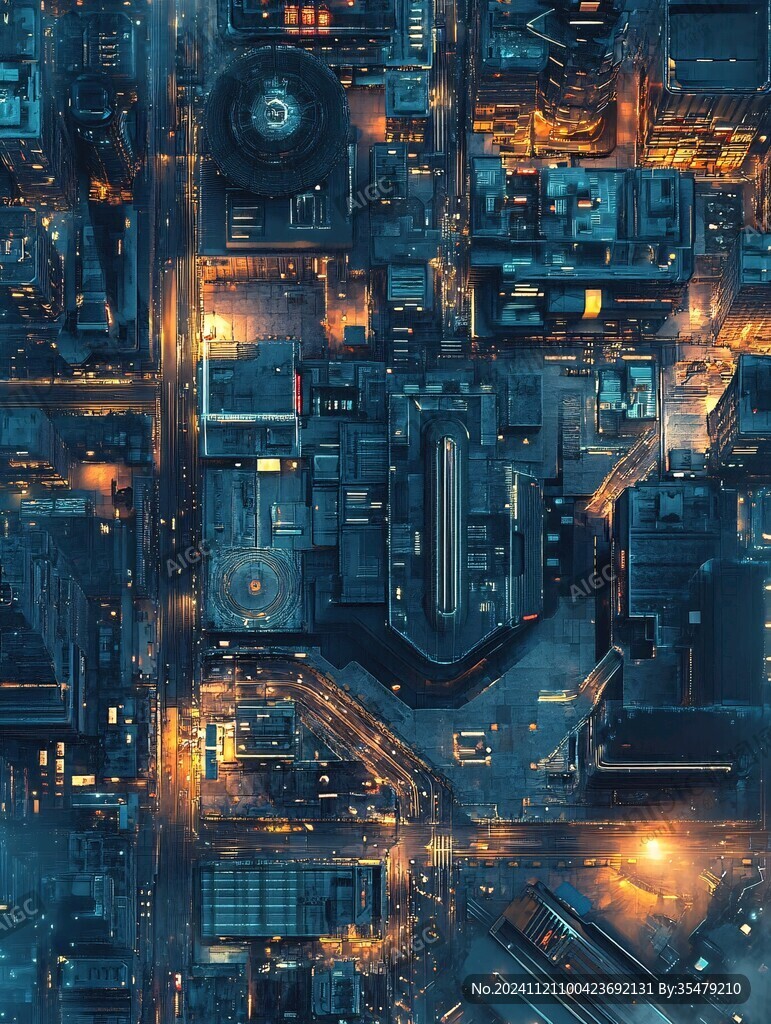 蓝色质感渐变城市